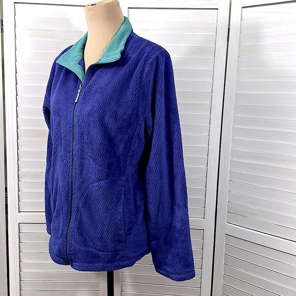 Talbots Fleece Jacket Size Medium Cozy Full Zip Long Sleeve - Picture 4 of 11